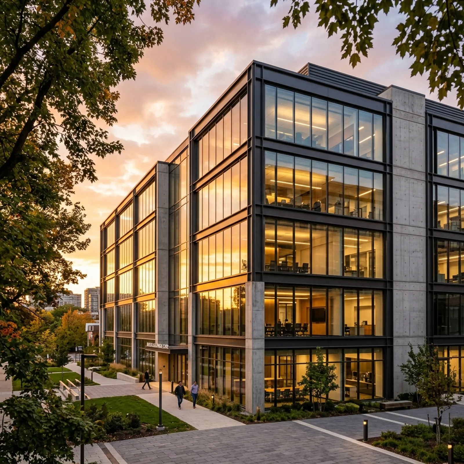 Sri Sai Ispat Udyog modern steel-and-glass corporate headquarters exterior